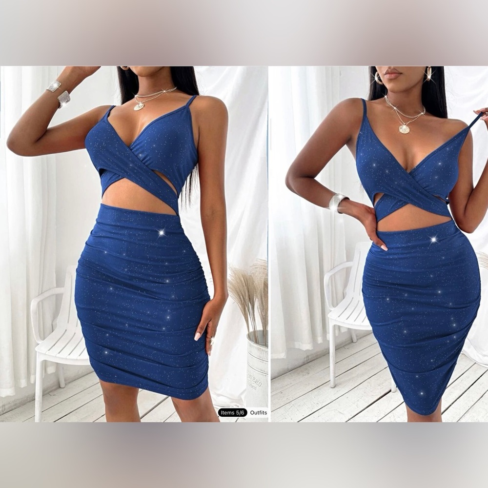 Criss Cross Ruched Bodycon Dress